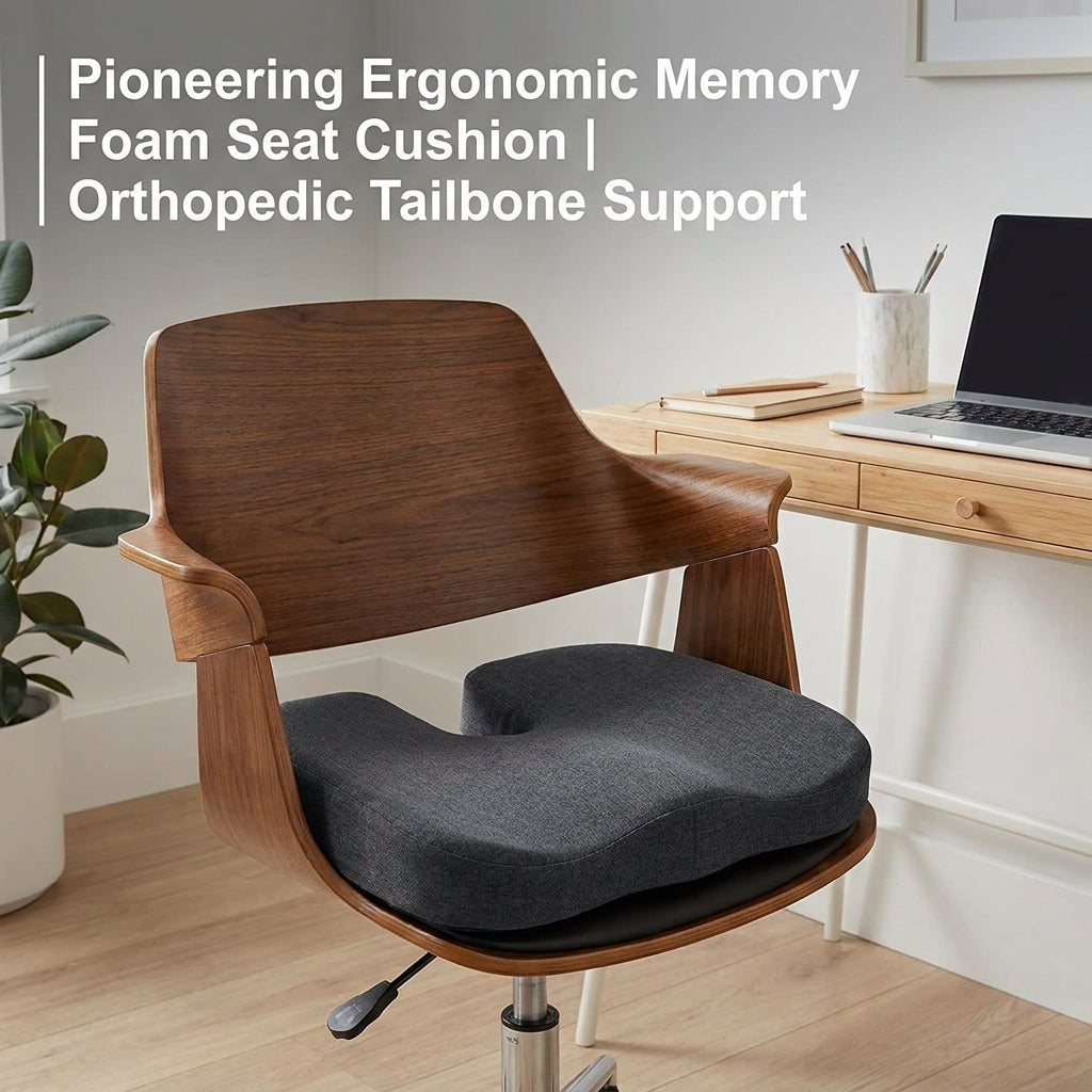 Pioneering Ergonomic Memory Foam Seat Cushion | Orthopedic Tailbone Support