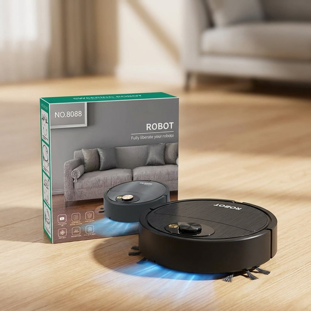 Smart Automatic Sweeping Robot Vacuum | One-Touch Cleaning & High Suction