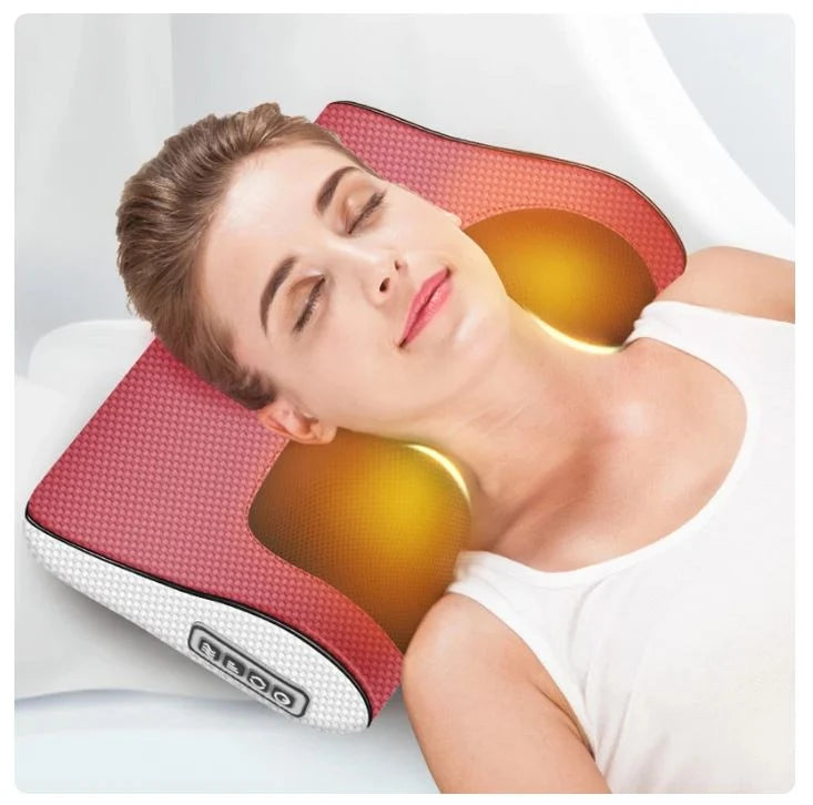 Heated Shiatsu Massage Pillow | Electric Neck, Back & Waist Massager